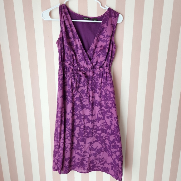 Eddie Bauer Plum Patterned Midi Dress - Picture 1 of 8